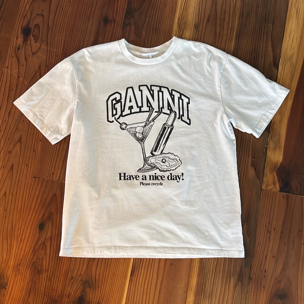 Ganni “Have a Nice Day! Please Recycle” Tee